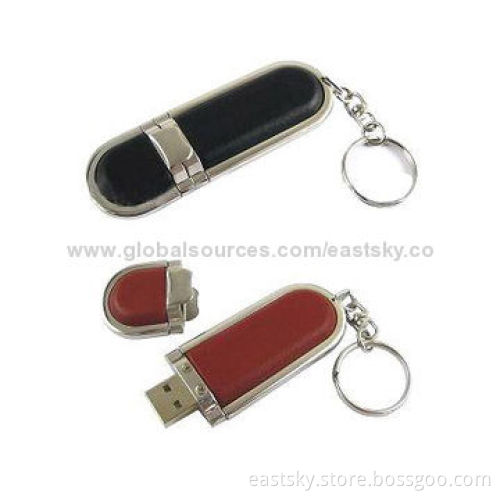 Leather Promotional Thumb Drive ESU-L09, Customized Casing Colors